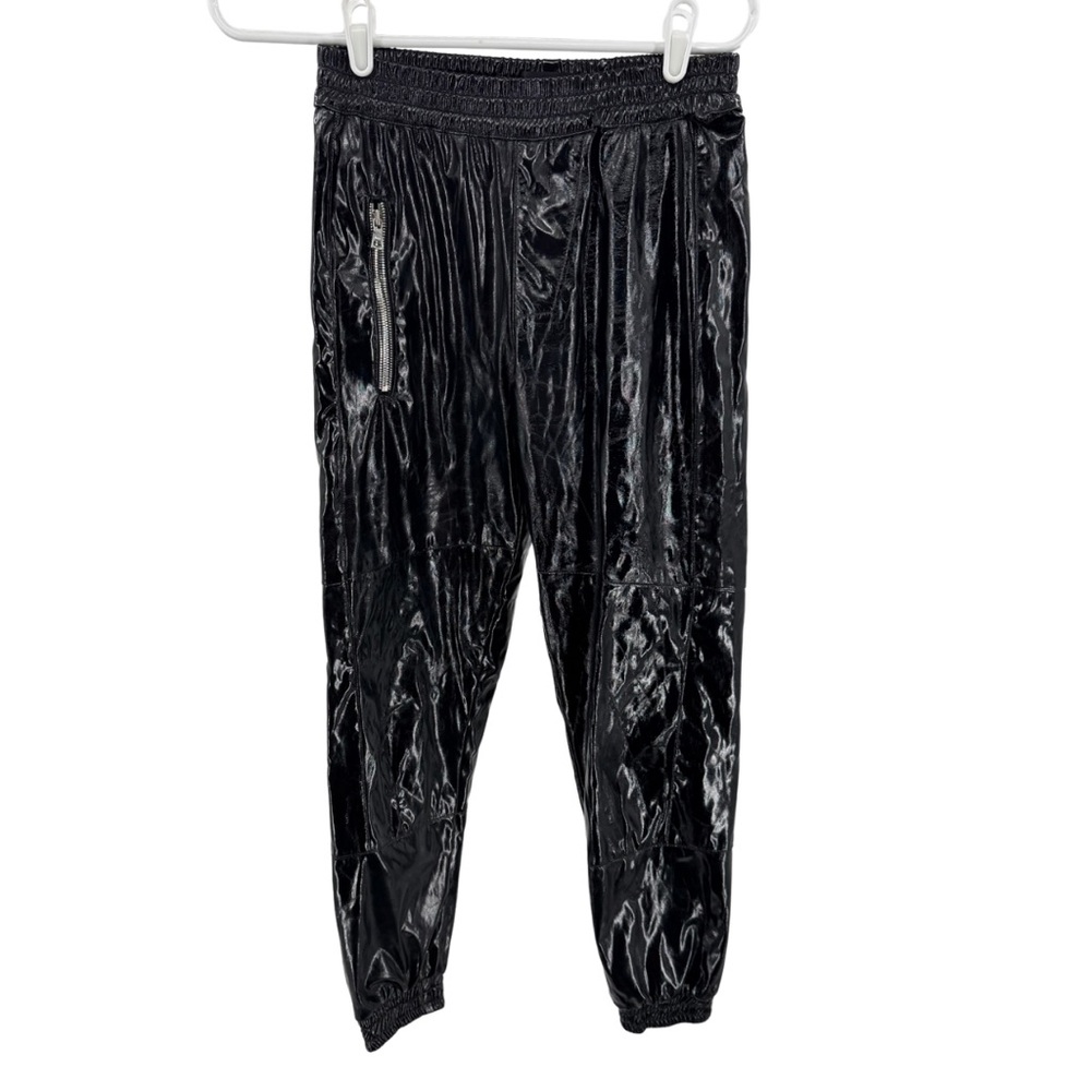 RtA Finn Patent Ankle Track Pants black xs shiny festival concert emo punk